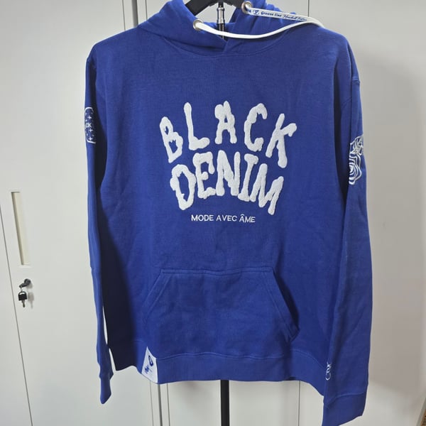 Black Denim Mode Avec Âme Blue Hoodie