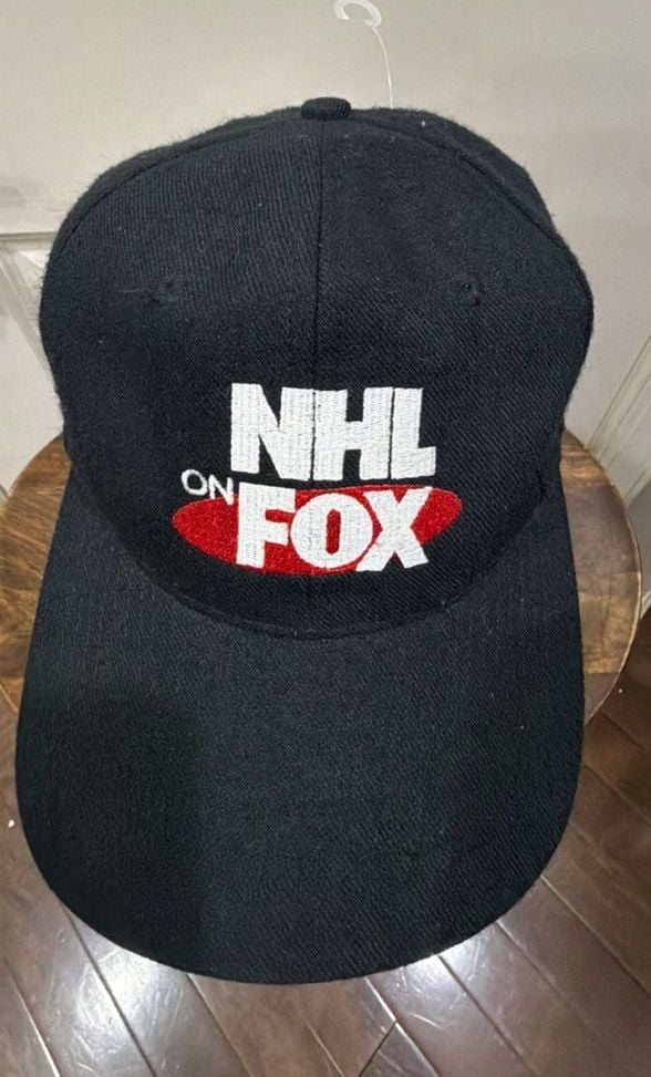 Vtg Fox Sports NHL On Fox Hat Black Adjustable Snapback Cap 90s 3