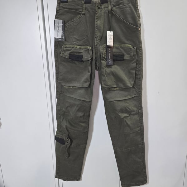 Black Denim Heavyweight Cargo Pants Size 28 X 32