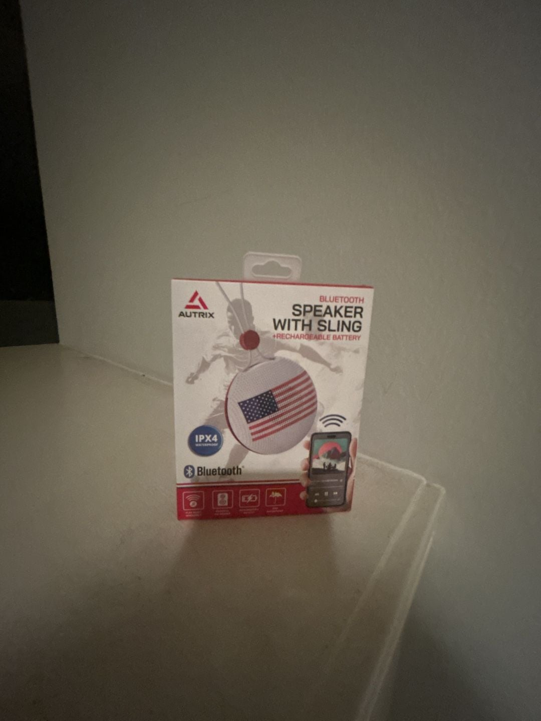 Autrix Bluetooth Speaker With Sling USA Flag IPX4 Waterproof 1
