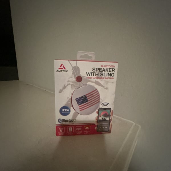 Autrix Bluetooth Speaker With Sling USA Flag IPX4 Waterproof
