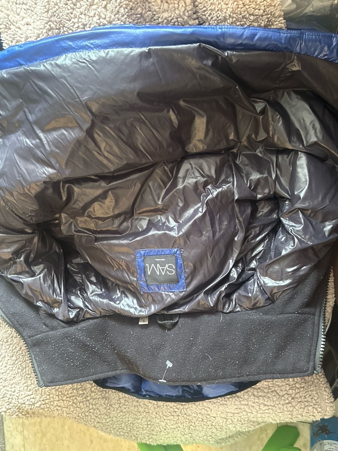SAM. Blue Metallic Puffer Jacket Size 6T 7