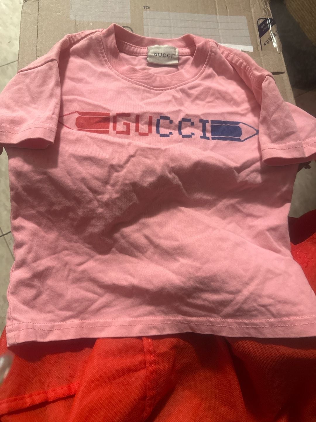 Gucci Kids Graphic T-Shirt Pink Size 2Y 2