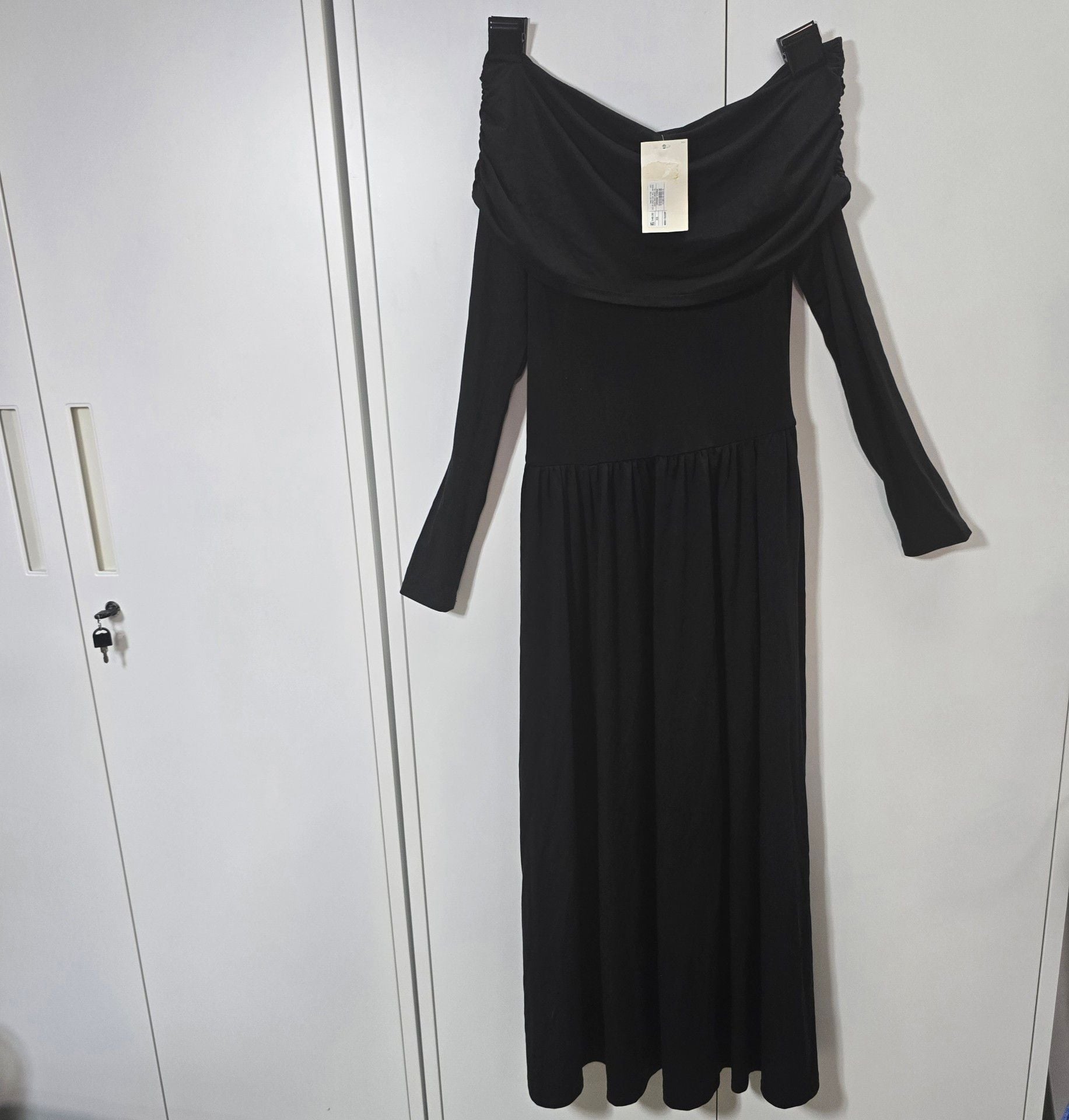 A New Day Long Sleeve Midi A-Line Dress Black 2