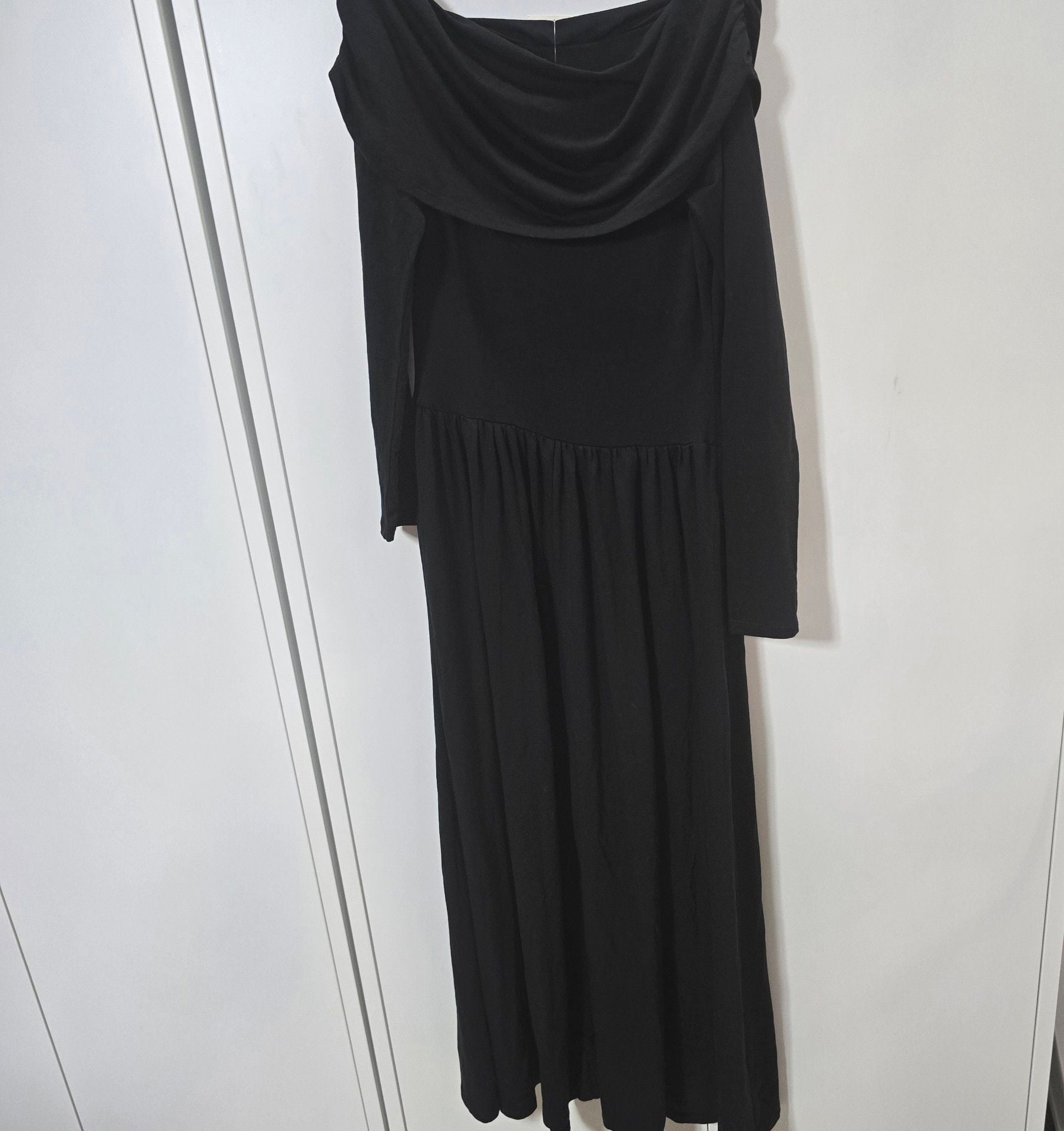 A New Day Long Sleeve Midi A-Line Dress Black 6