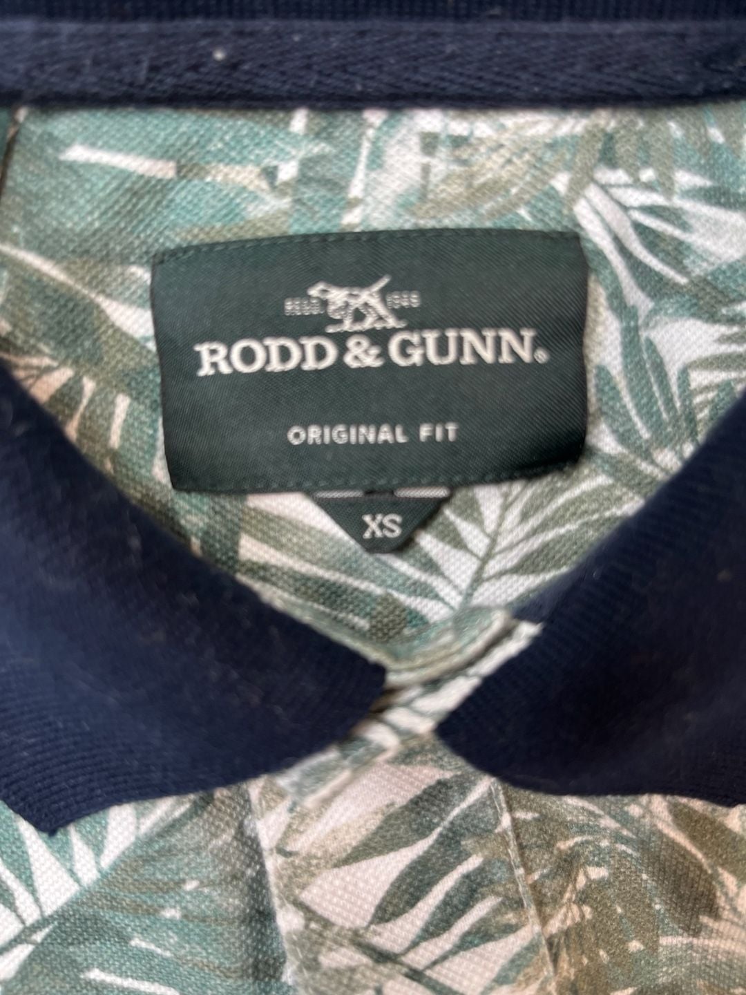 Rodd & Gunn Polo Shirt Size XS Green Palm Leaf Print Original Fit 7