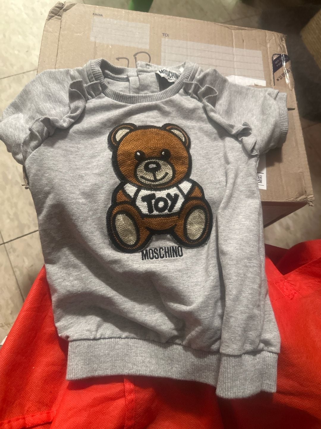 Moschino Baby Grey Teddy Bear Sweatshirt Size 12-18 Months 2