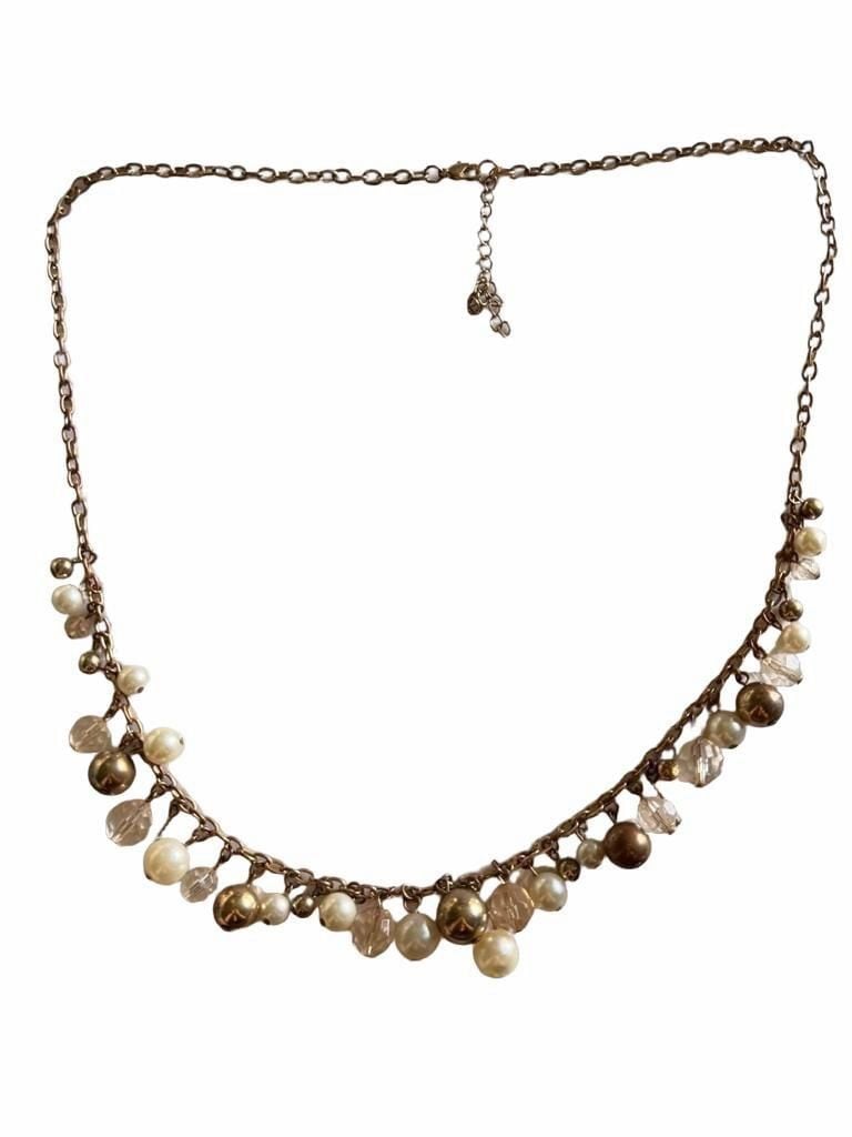Unbranded Gold Tone Faux Pearl And Bead Statement Necklace 2