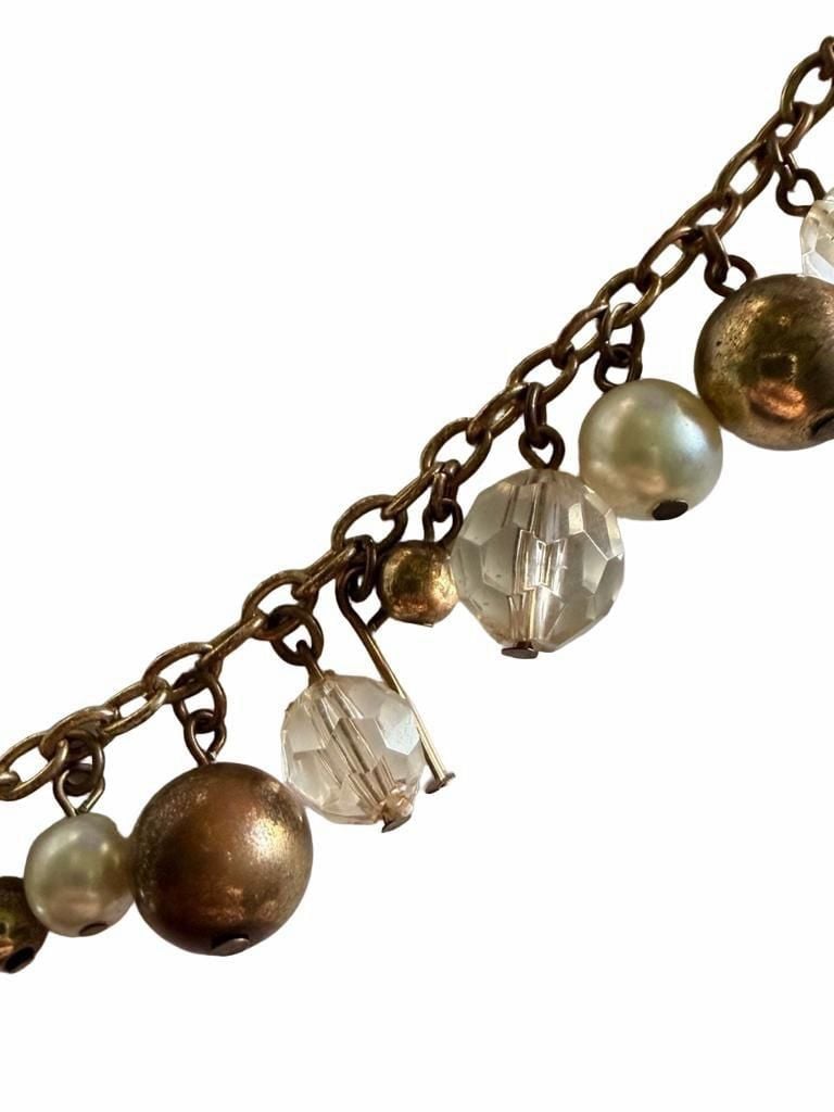 Unbranded Gold Tone Faux Pearl And Bead Statement Necklace 3