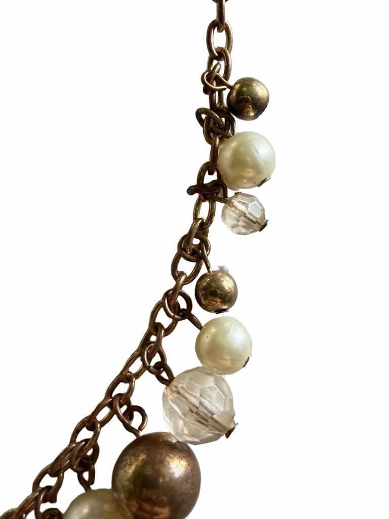 Unbranded Gold Tone Faux Pearl And Bead Statement Necklace 4