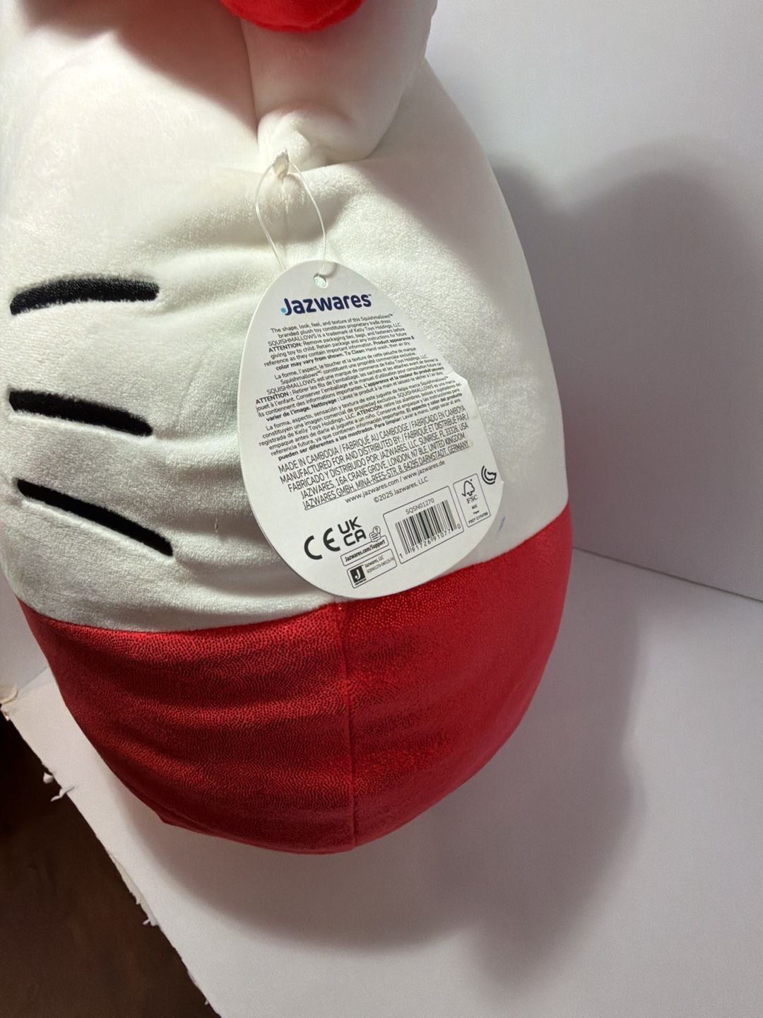 Squishmallows Hello Kitty Size 12" Red Sparkly Plush Toy nwt 3