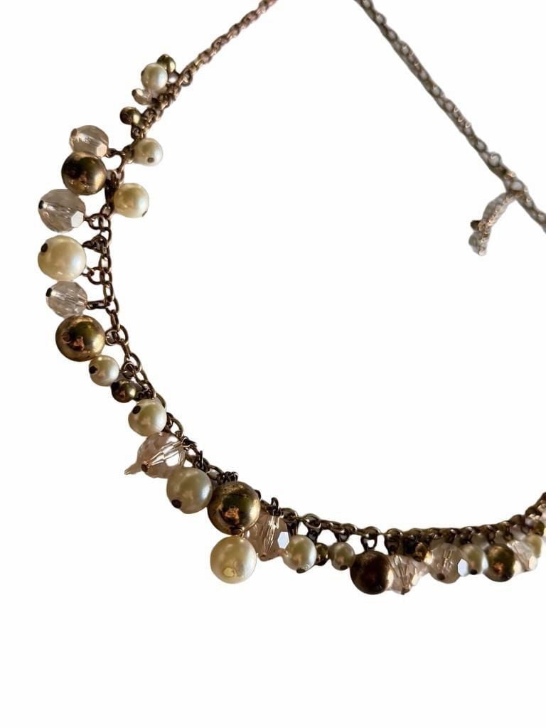 Unbranded Gold Tone Faux Pearl And Bead Statement Necklace 7