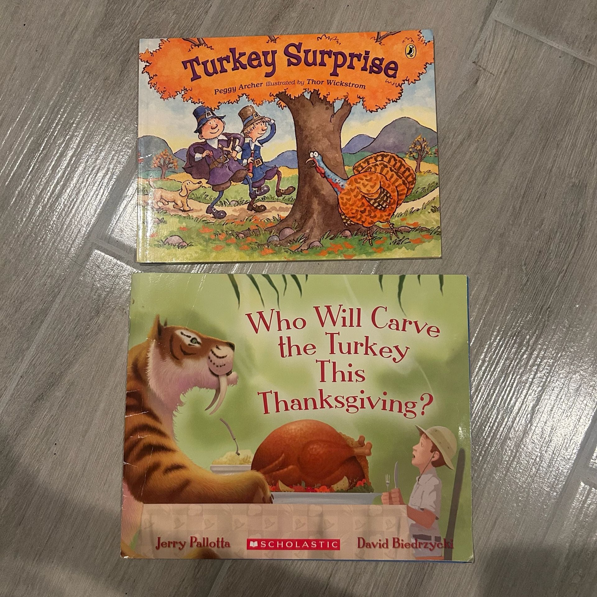 2 Kids Thanksgiving Picture Books – Turkey Surprise & Who Will Carve 1
