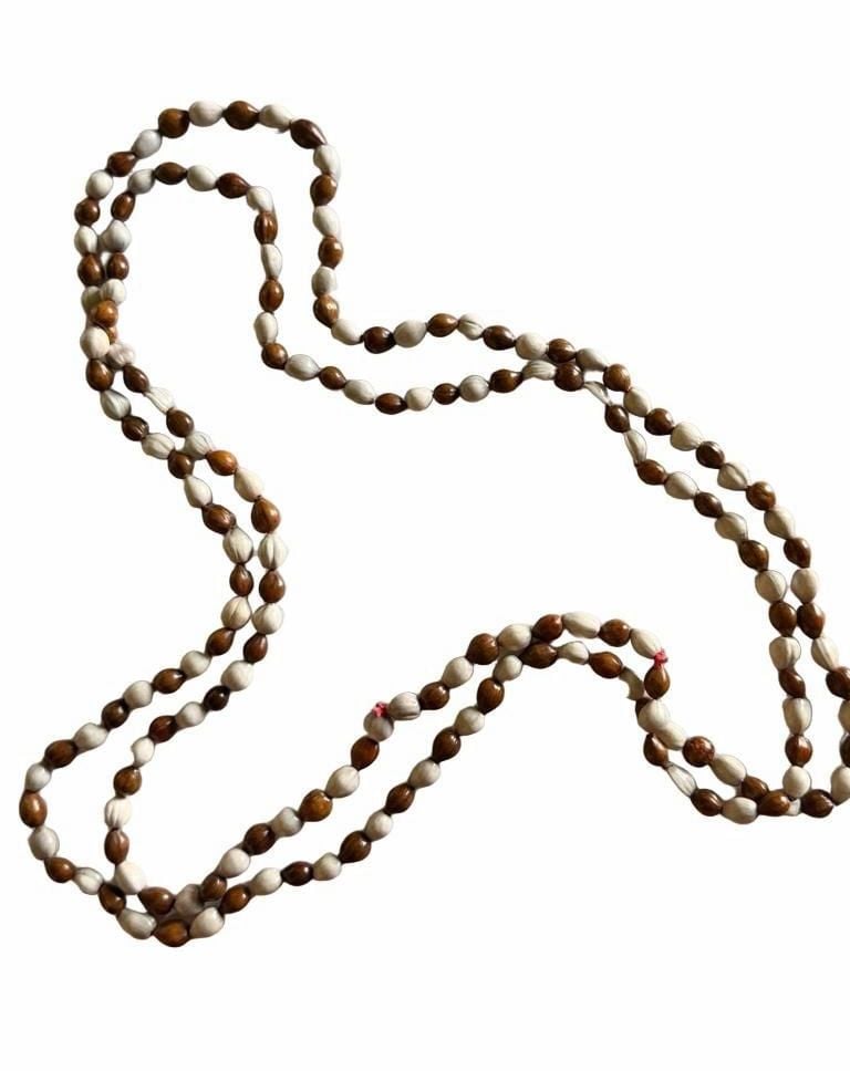 Vintage Job's Tears Seed And Nut Beaded Necklace 2