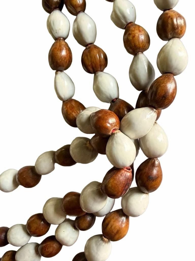 Vintage Job's Tears Seed And Nut Beaded Necklace 6