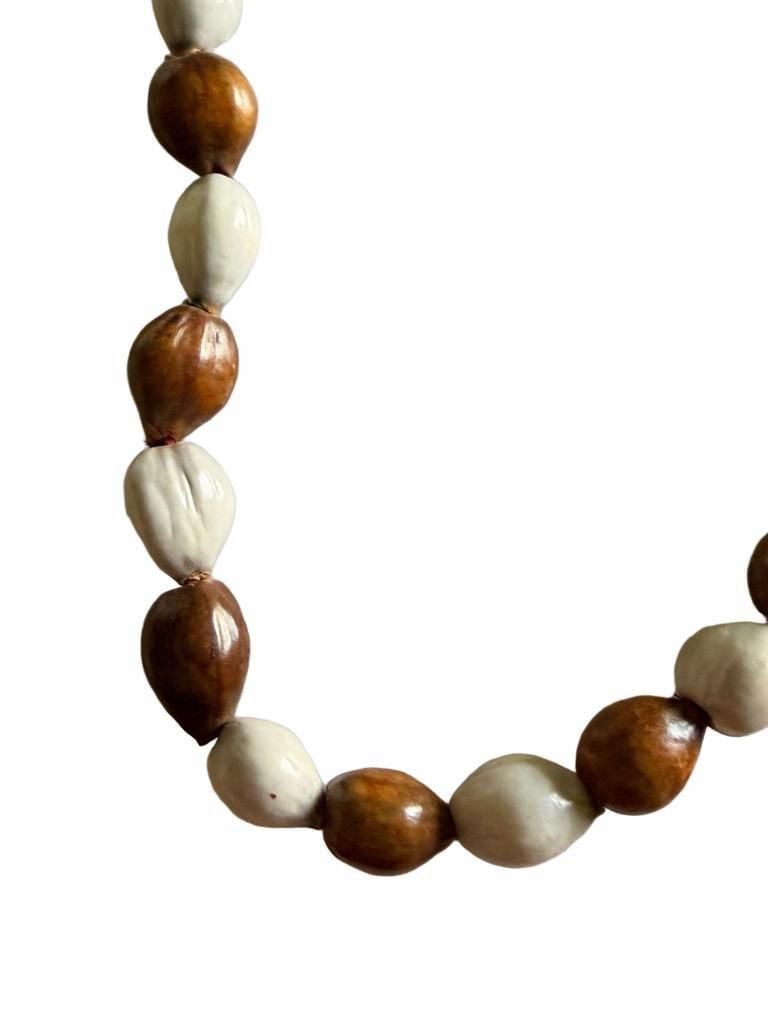 Vintage Job's Tears Seed And Nut Beaded Necklace 9