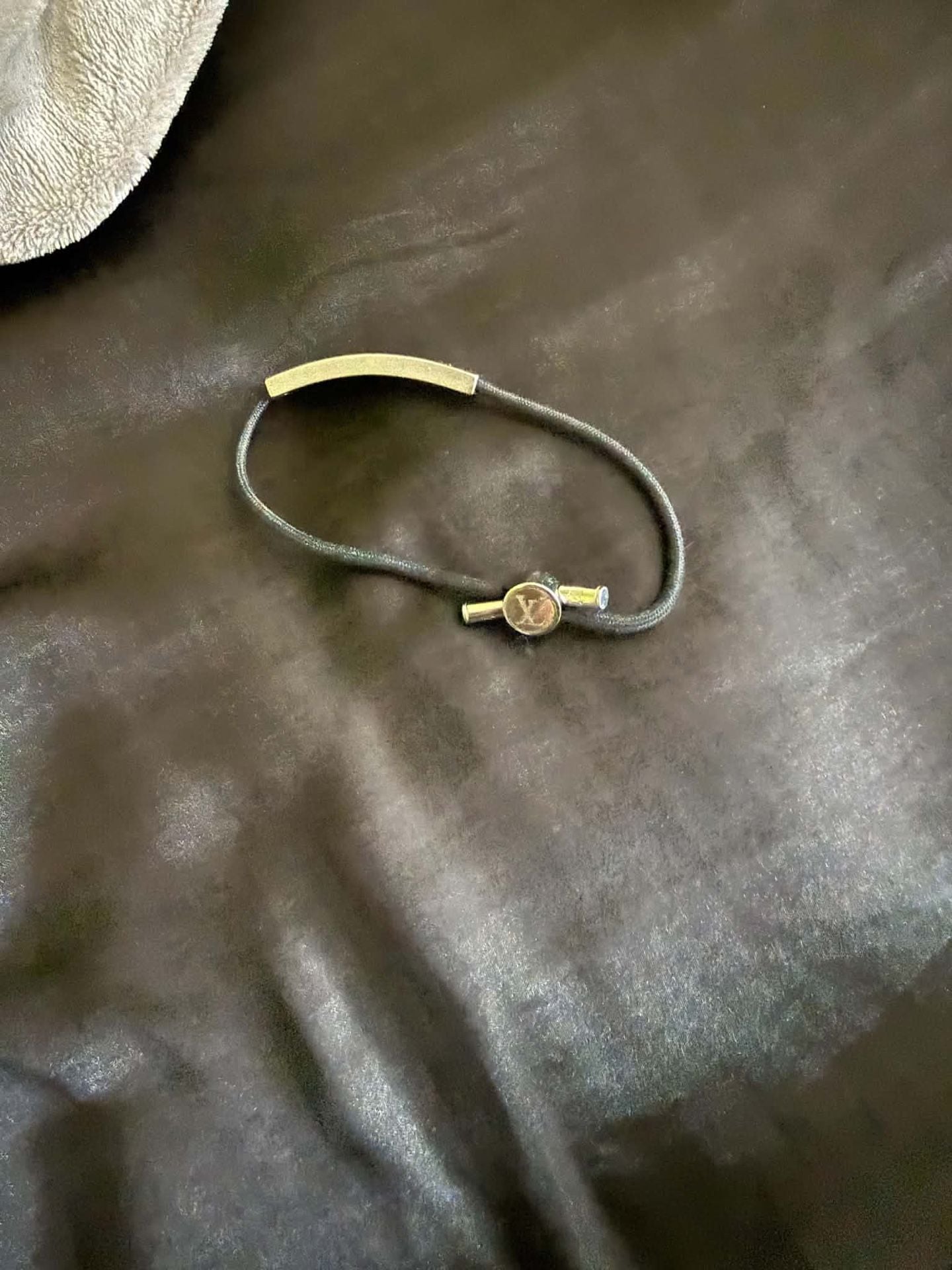 Louis Vuitton LV Space Bracelet Black Metal and Cord 3