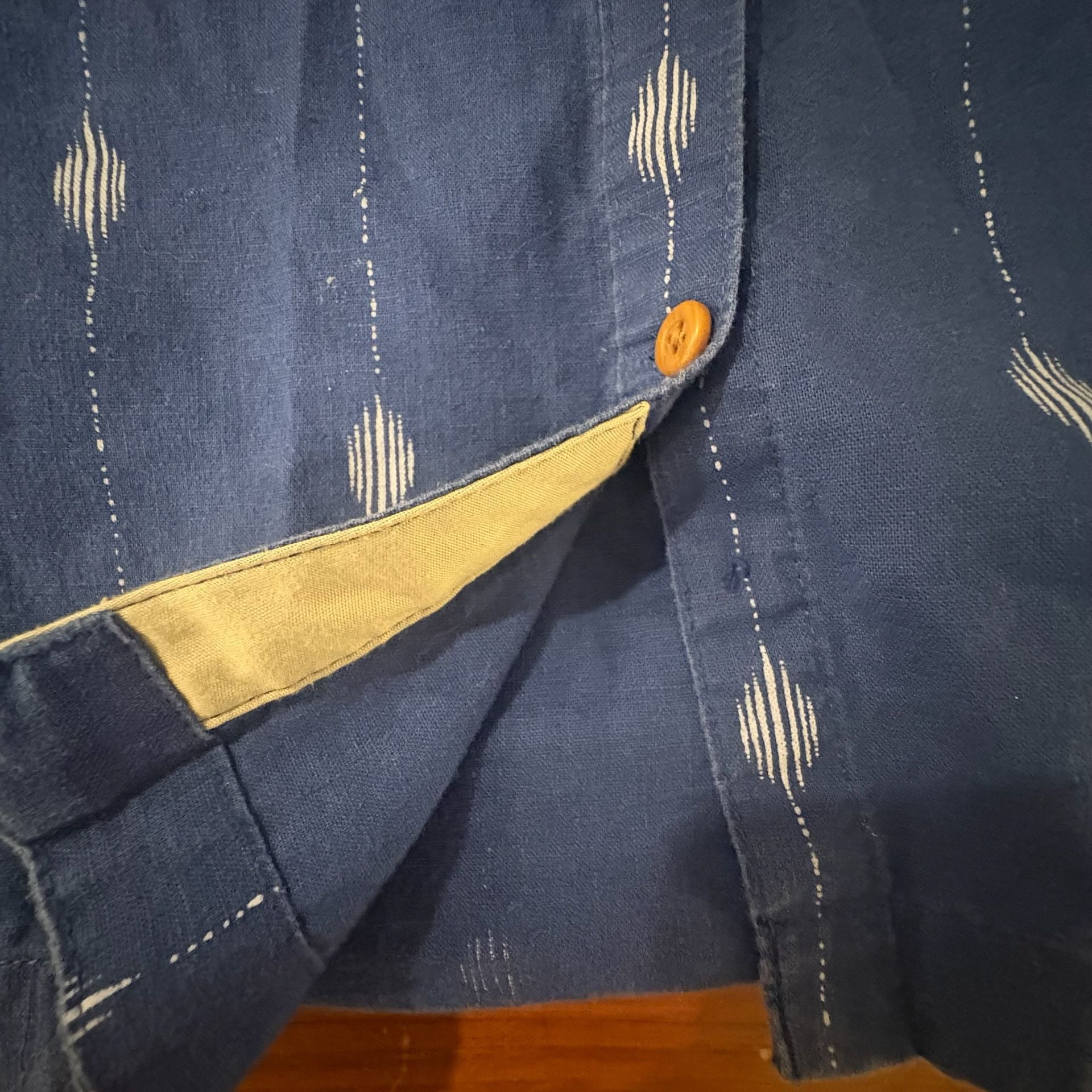 Duluth Trading Co Hemp Organic Cotton Shirt Womens XS Blue Button Front Boho 8