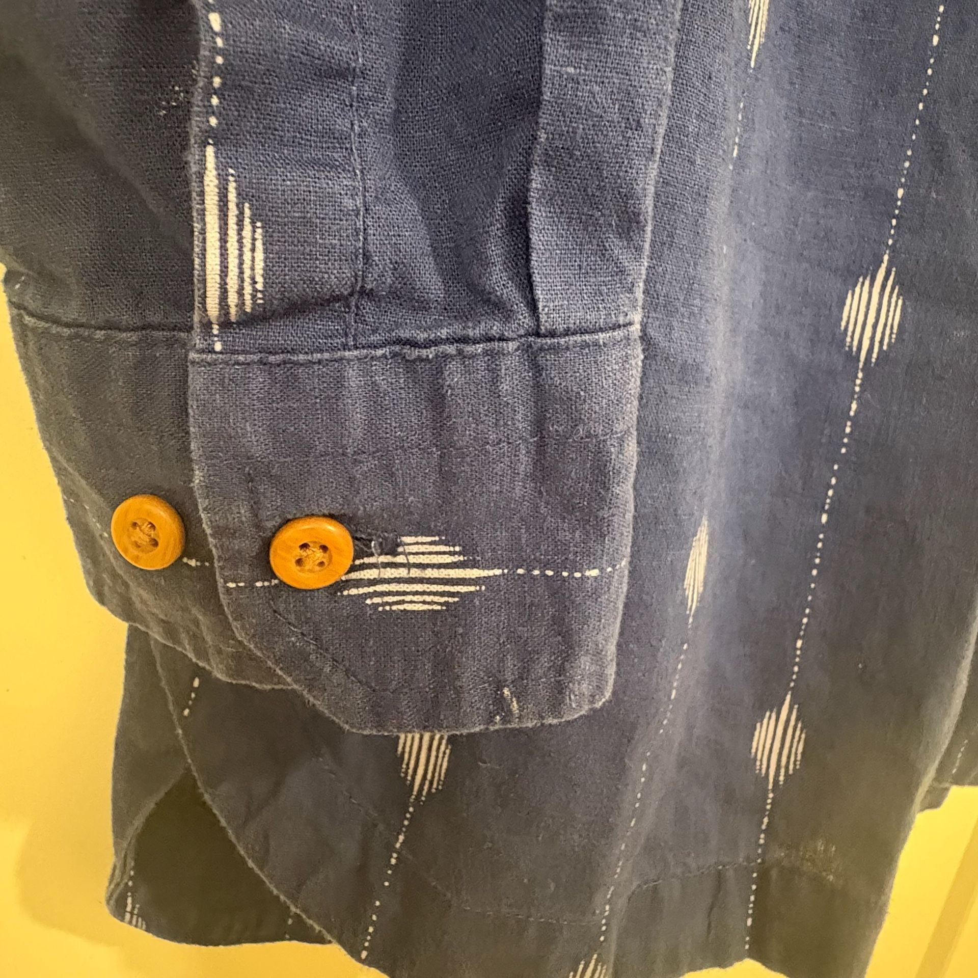 Duluth Trading Co Hemp Organic Cotton Shirt Womens XS Blue Button Front Boho 10