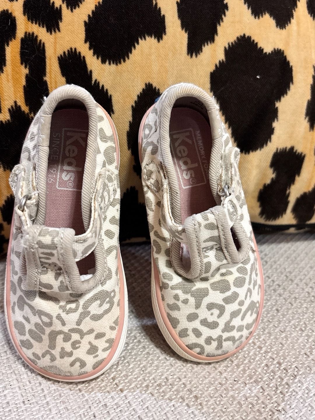 Keds Champion Toe Cap T-Strap Size 4M Leopard Sneakers 2