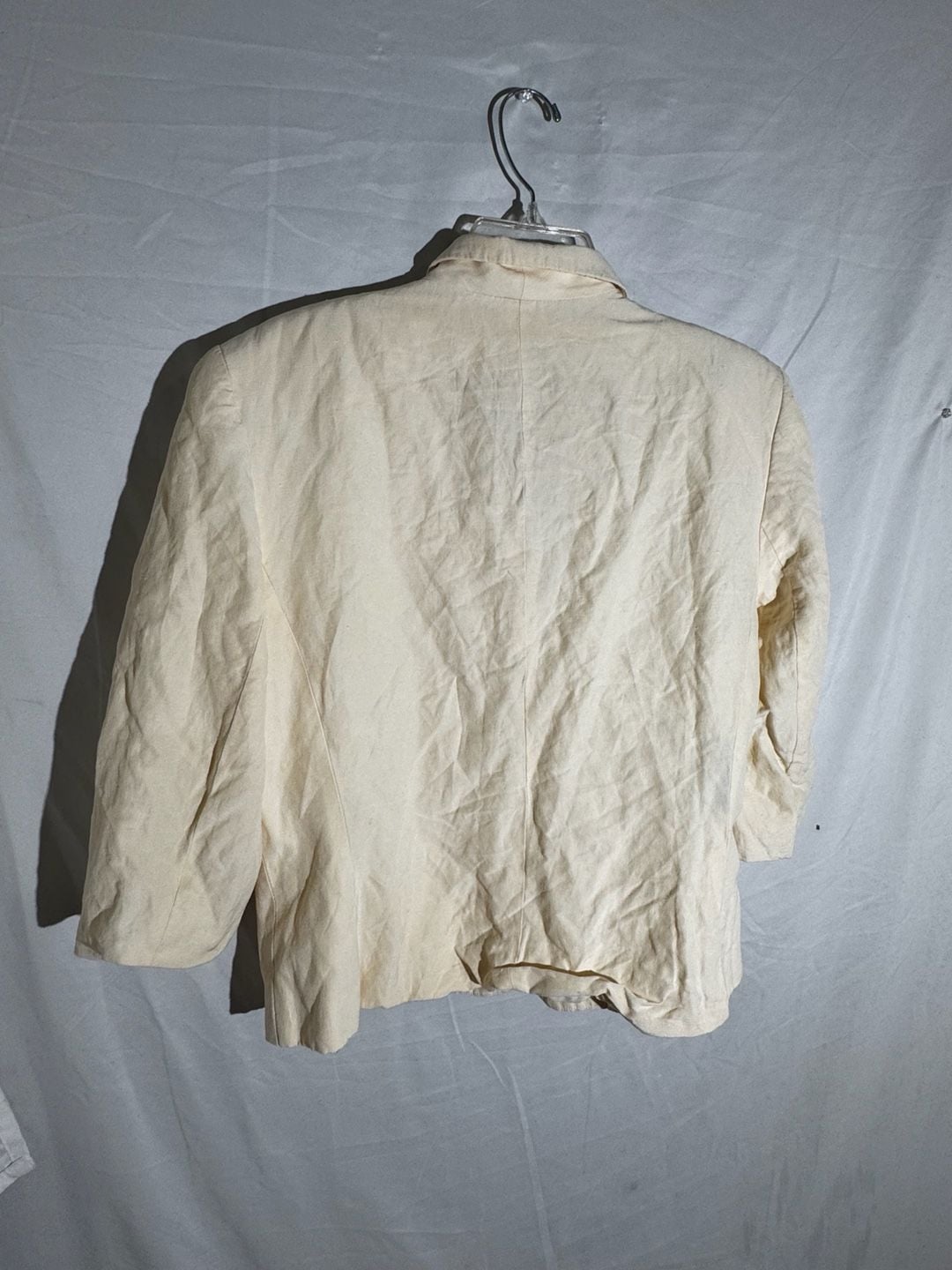 Lauren Ralph Lauren Womens Blazer Linen Button Preppy Ivory 16 5