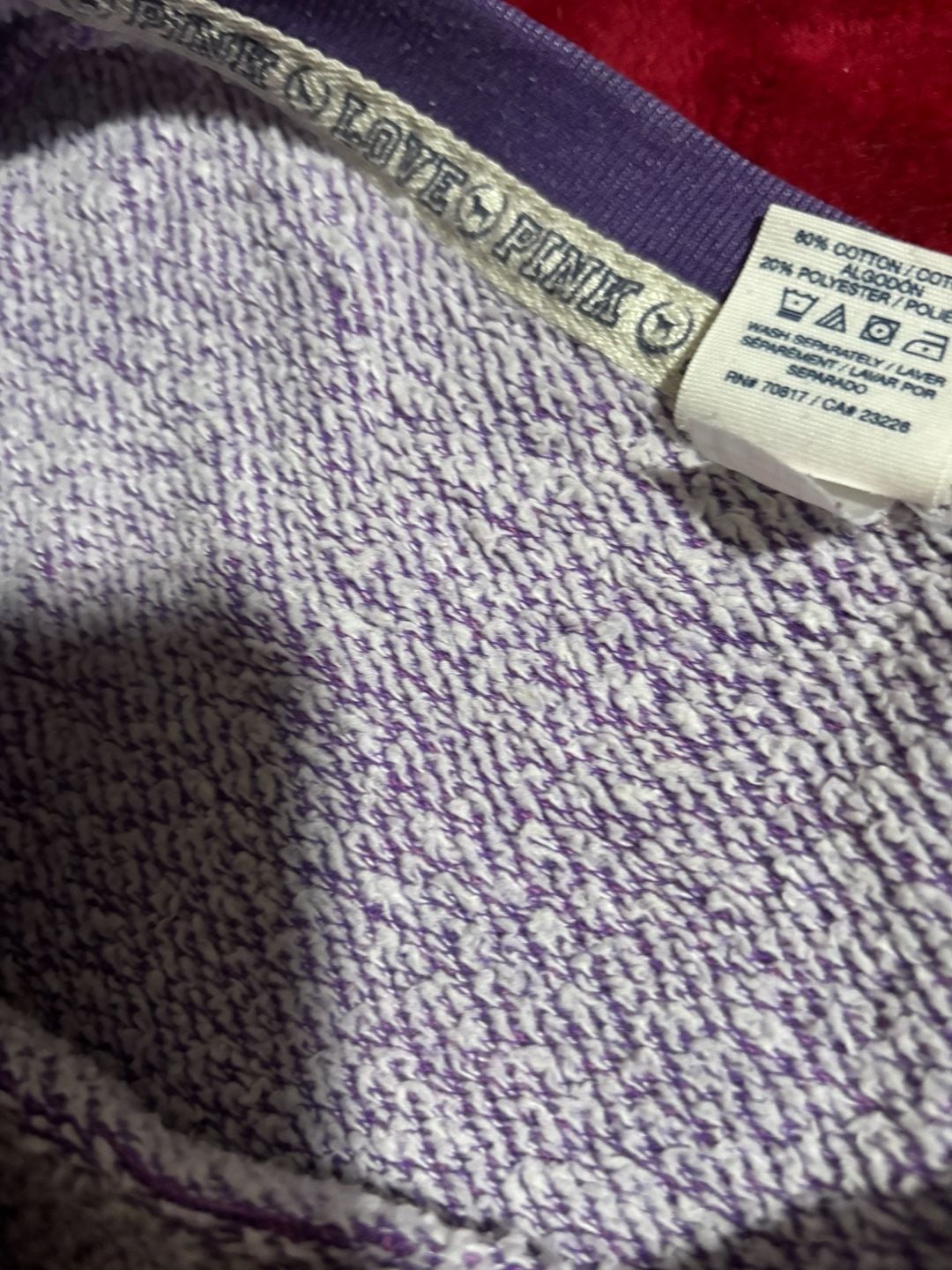 Victoria's Secret PINK V-Neck Sweatshirt Purple Heather Size L 10