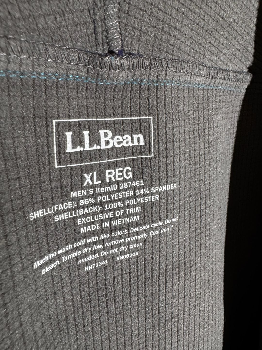 LL Bean Mens Jacket Softshell Colorblock Zip Outdoor Teal Navy XL 7