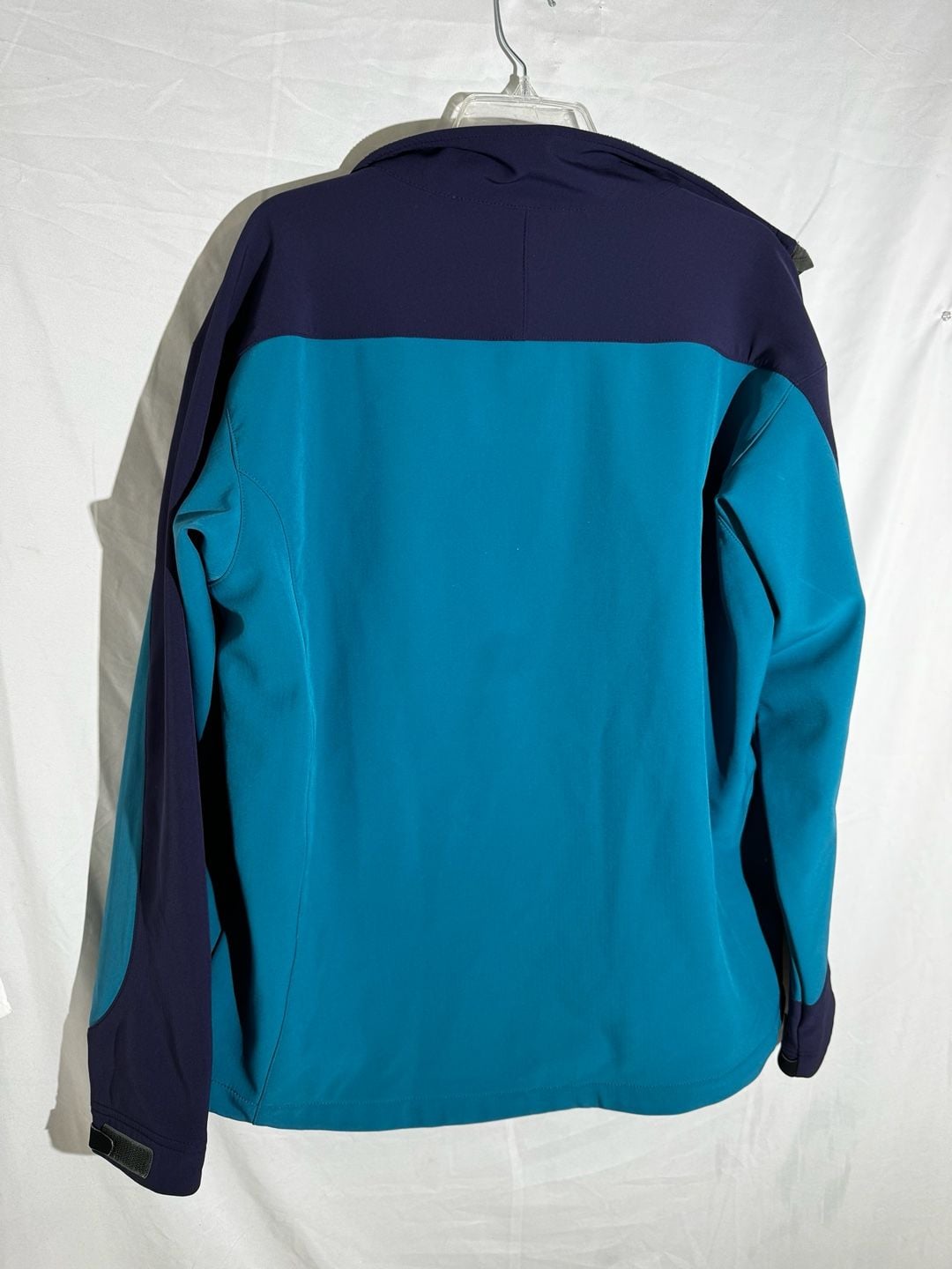 LL Bean Mens Jacket Softshell Colorblock Zip Outdoor Teal Navy XL 8