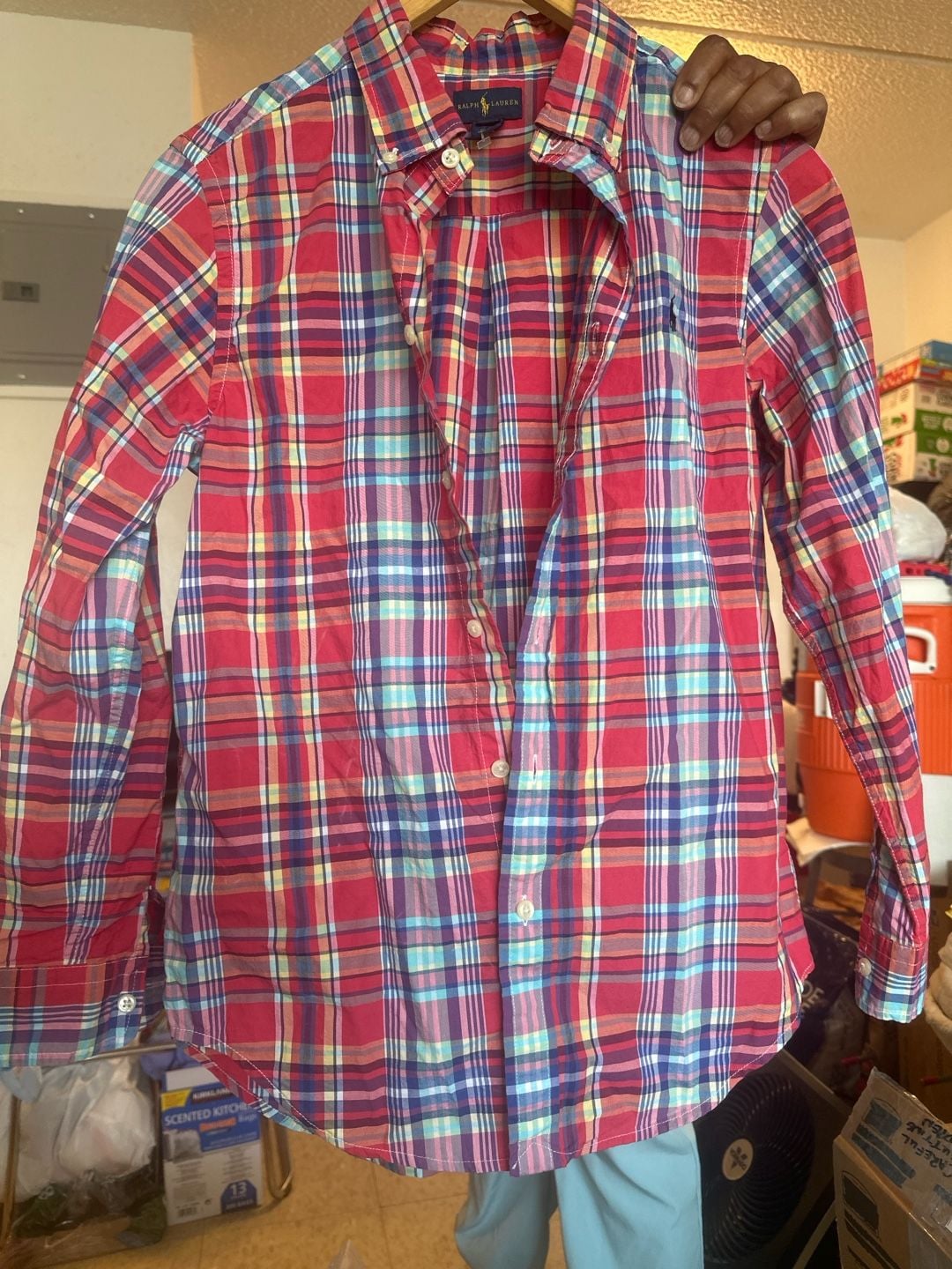 Ralph Lauren Plaid Long Sleeve Button Down Shirt Size L (14-16) Multicolor 2