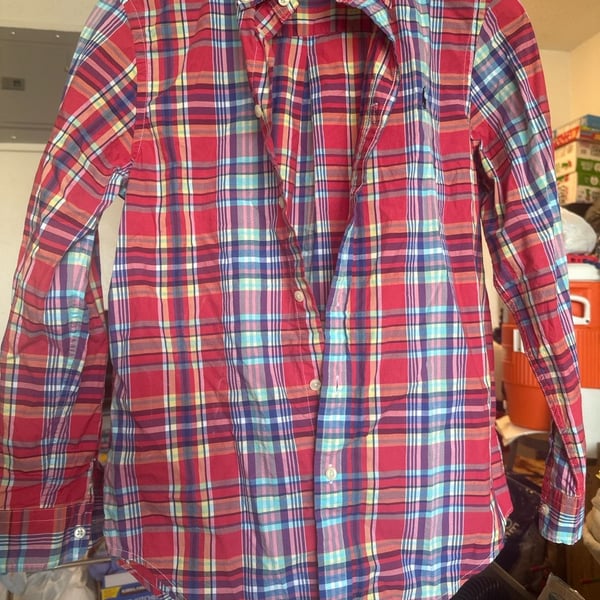 Ralph Lauren Plaid Long Sleeve Button Down Shirt Size L (14-16) Multicolor