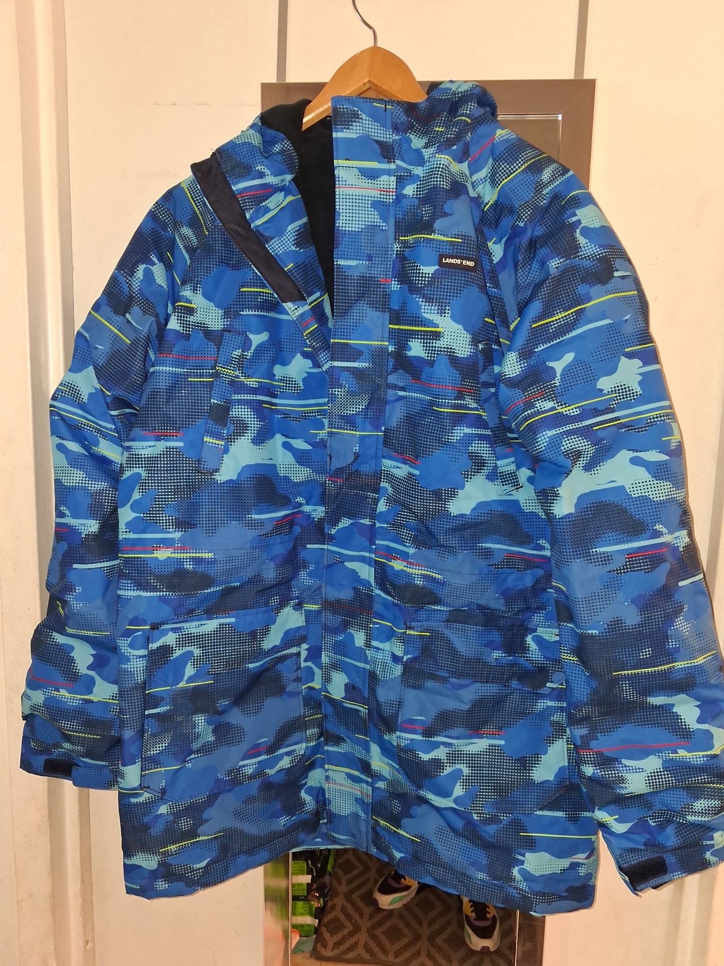 Lands' End Boys Squall Fleece Lined Waterproof Insulated Winter Parka Jacket XXL 2
