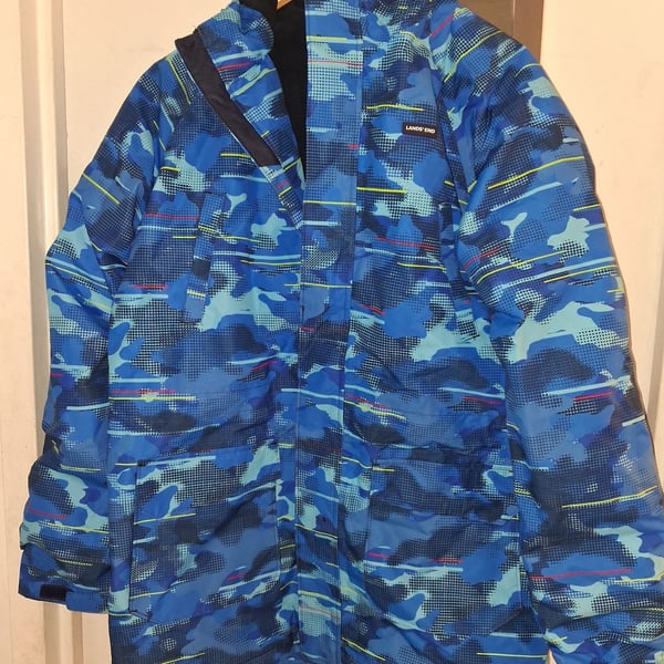 Lands' End Boys Squall Fleece Lined Waterproof Insulated Winter Parka Jacket XXL