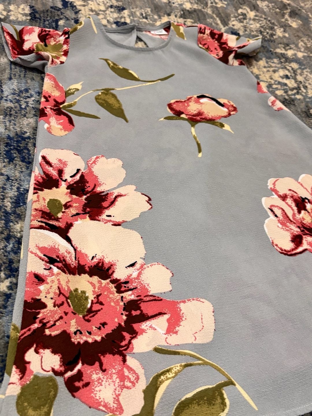 PatPat Floral Dress Size 3-4Y Blue 3