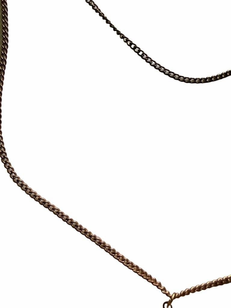 Boho Gold Tassel Necklace With Marble Stone Pendant 8
