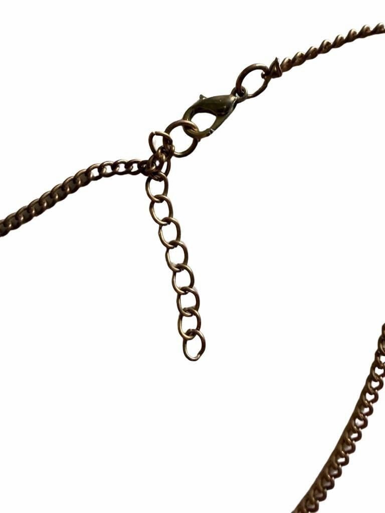 Boho Gold Tassel Necklace With Marble Stone Pendant 7