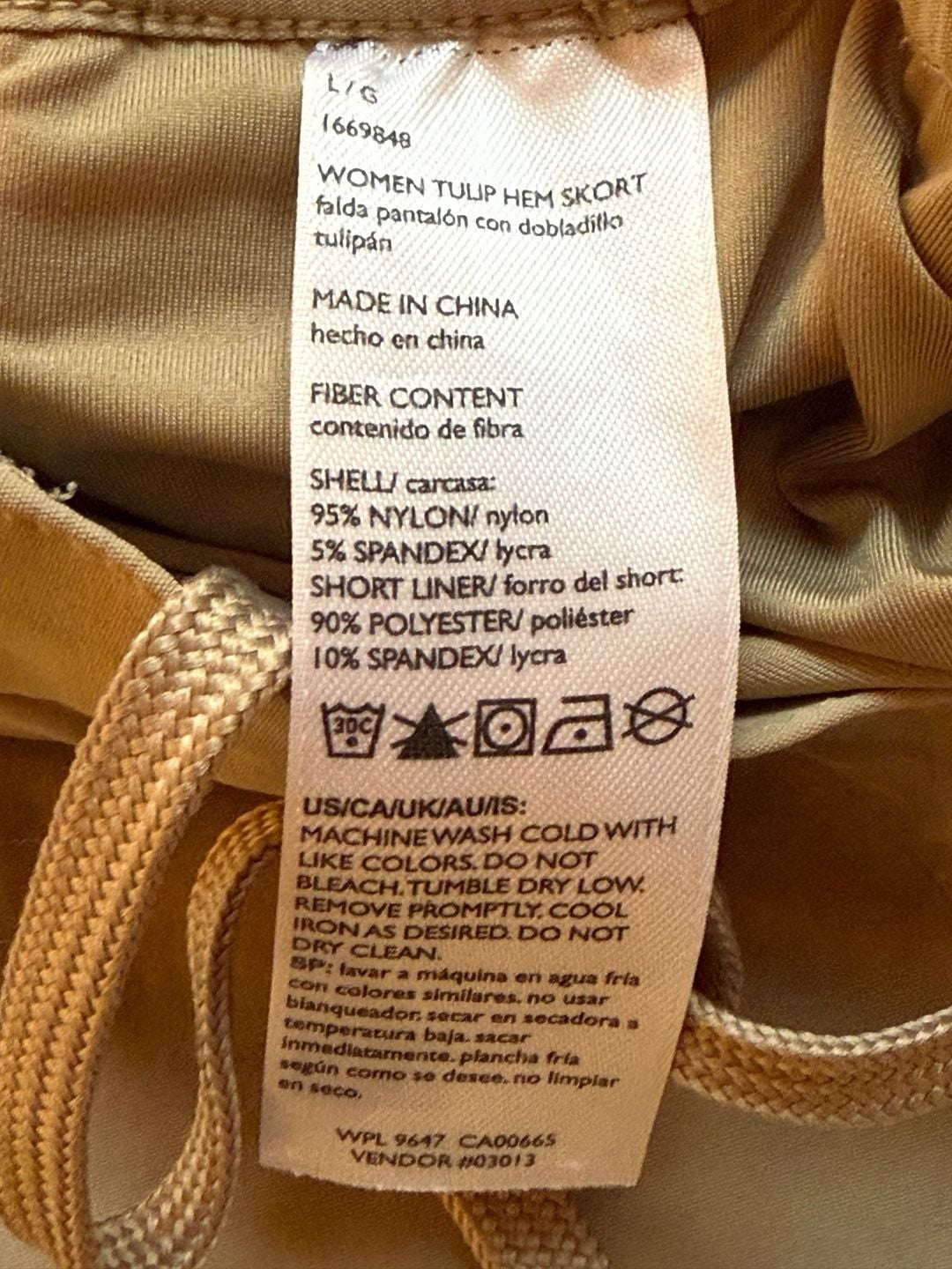 Eddie Bauer Khaki Drawstring Mini Skort size L 7
