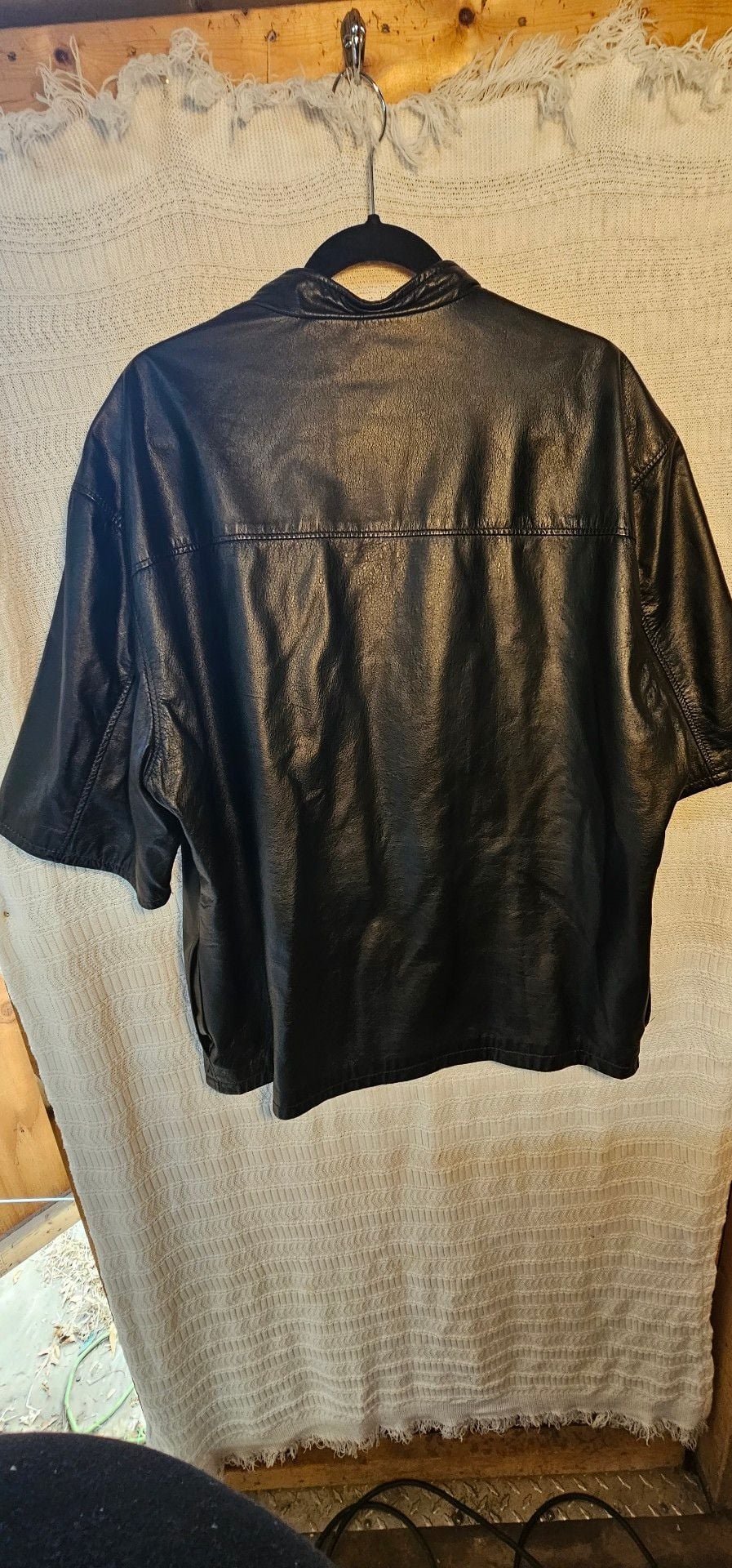 Mike Reynolds On 2 Custom Leather Chop Jacket - XL Short Sleeve Black - USA Made 3