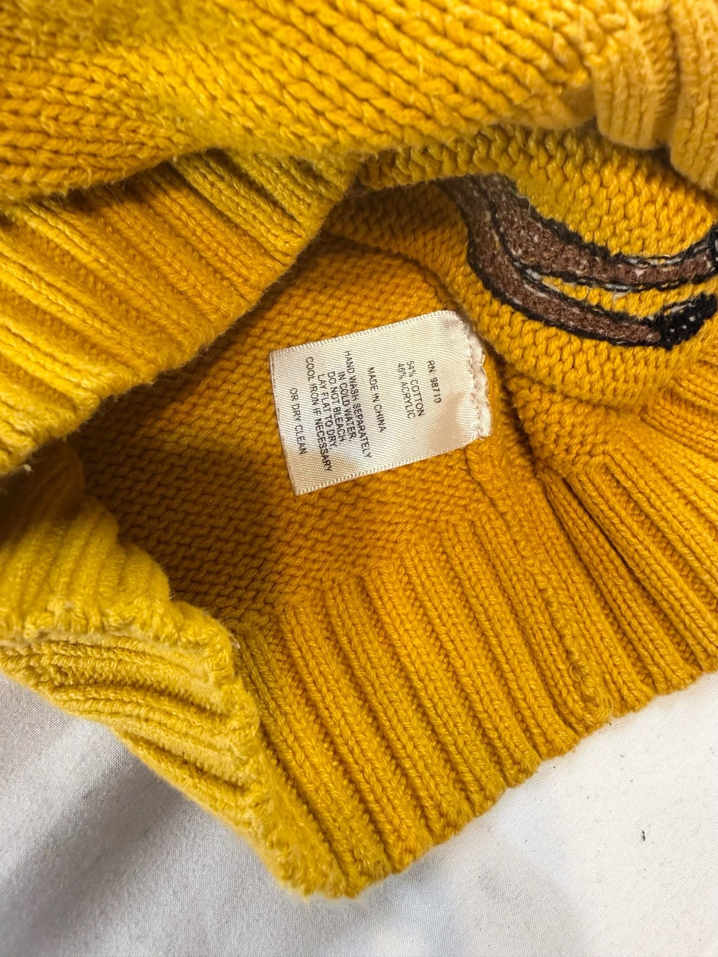 Whoopi Kids Size 5T Mustard Yellow Chunky Knit Christmas Reindeer Sweater Red Nose Alphabet Blocks Green Cuffs Artsy Americana Heritage Indie Vanguard Retro 7