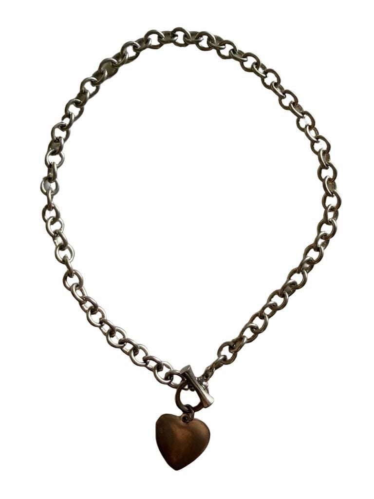 Heart Pendant Toggle Chain Choker 2