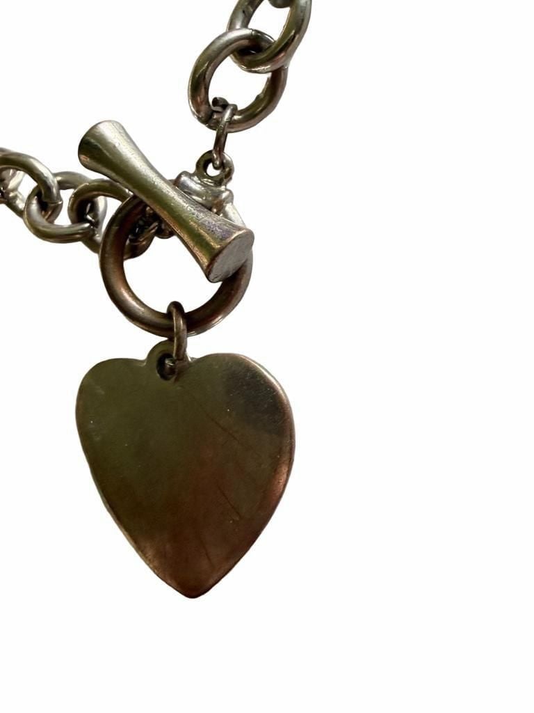 Heart Pendant Toggle Chain Choker 4