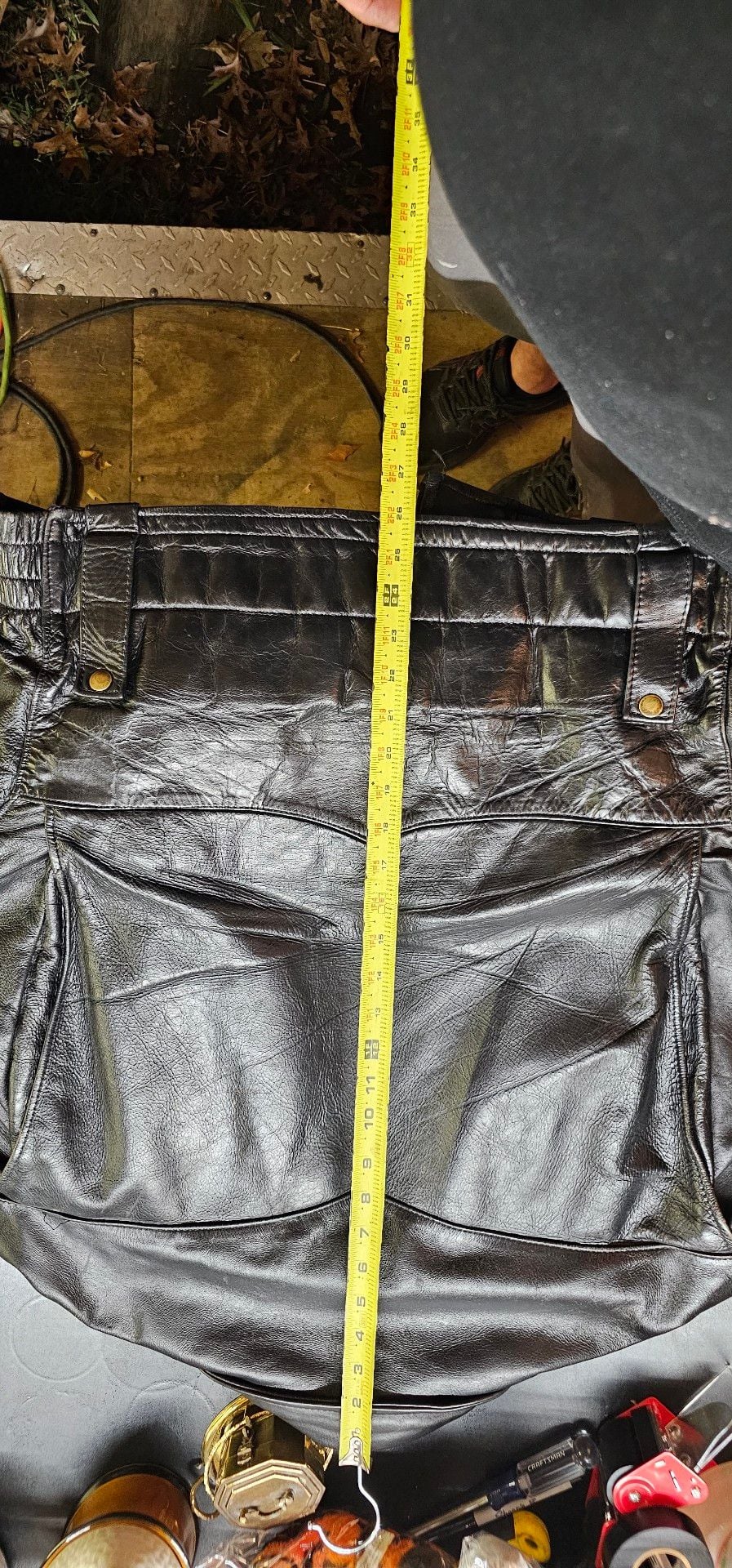 Vtg Paulines Crew Leather Police Motorcycle Jacket Black Men L 42 USA NoLiner
12