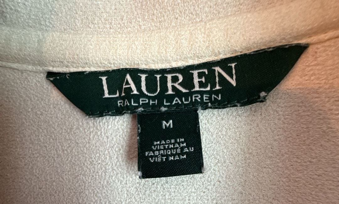 Ralph Lauren Faux Fur Vest Size M Beige Sherpa Lined 4