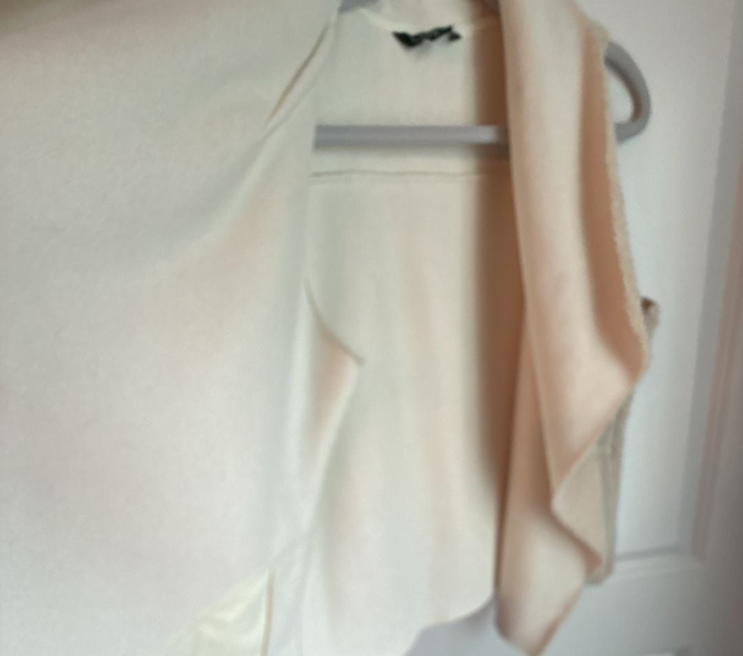 Ralph Lauren Faux Fur Vest Size M Beige Sherpa Lined 7