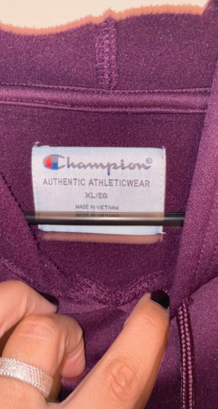 Champion Hoodie Size XL Dark Purple Pullover Sweatshirt 3