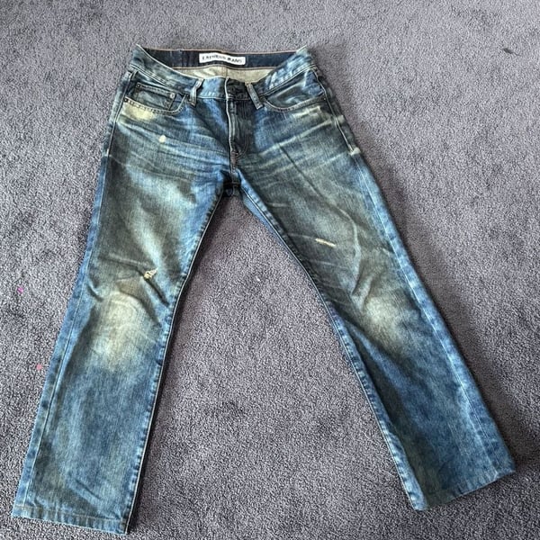 Express Rocco Slim Fit Straight Leg Jeans Size 28x30 Distressed Denim