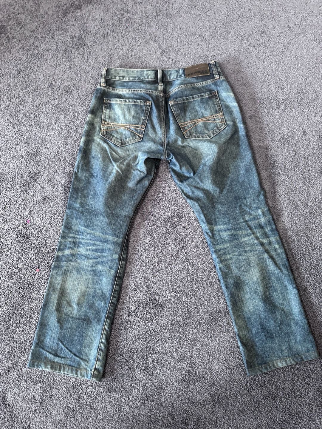 Express Rocco Slim Fit Straight Leg Jeans Size 28x30 Distressed Denim 3