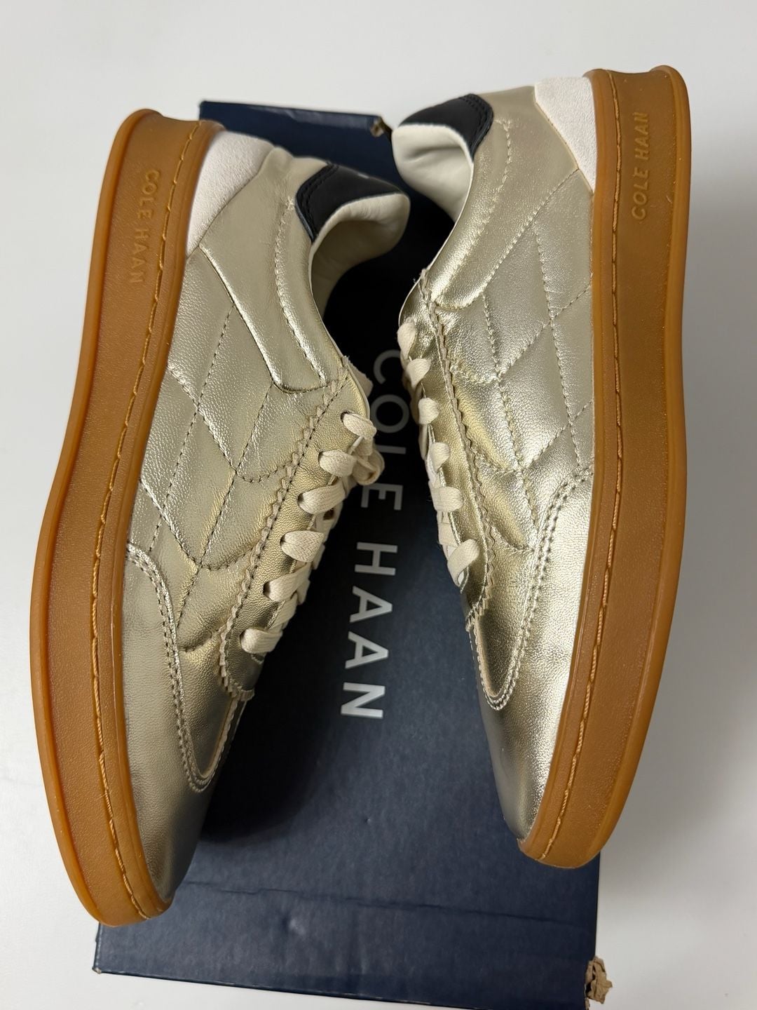 Cole Haan GP Breakaway Sneaker Size 5.5C Gold Birch Black Leather 7