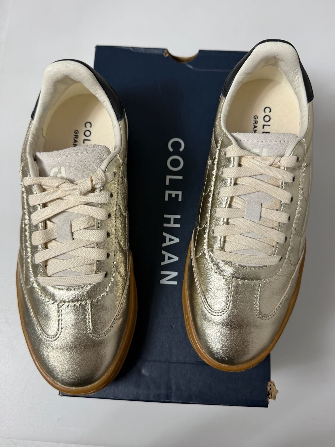 Cole Haan GP Breakaway Sneaker Size 5.5C Gold Birch Black Leather 8