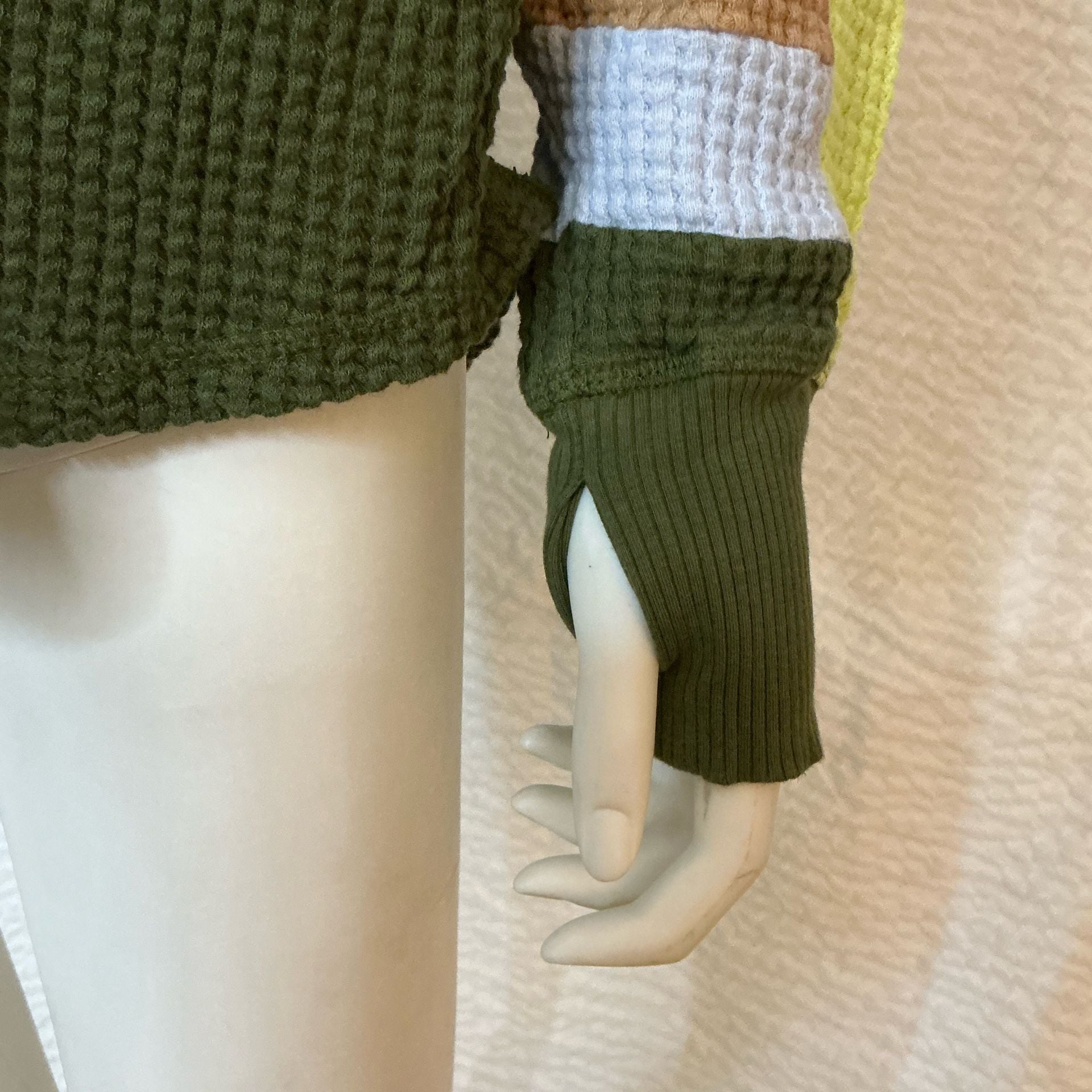 Offline By Aerie Waffle Knit Top Size M Green 8
