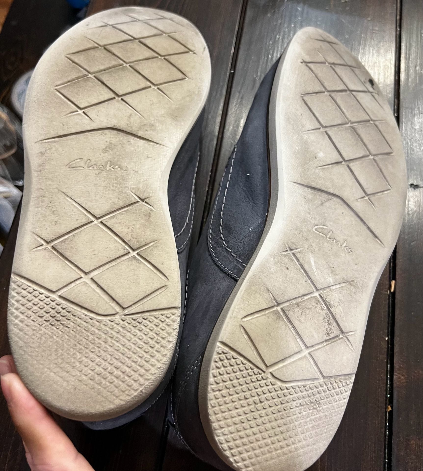 Clarks Oxford Shoes Size 11 M Gray Leather Lace-Up Men 7